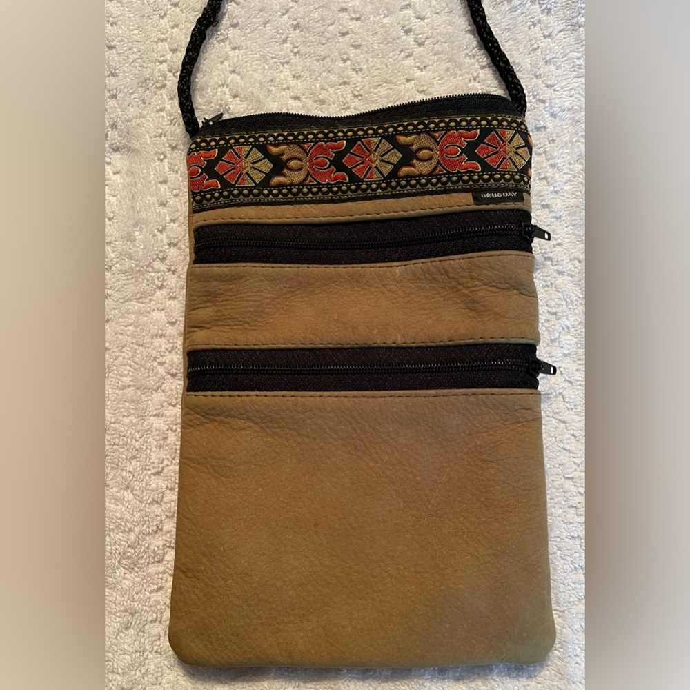 Tan leather crossbody bag from Uruguay *see description*